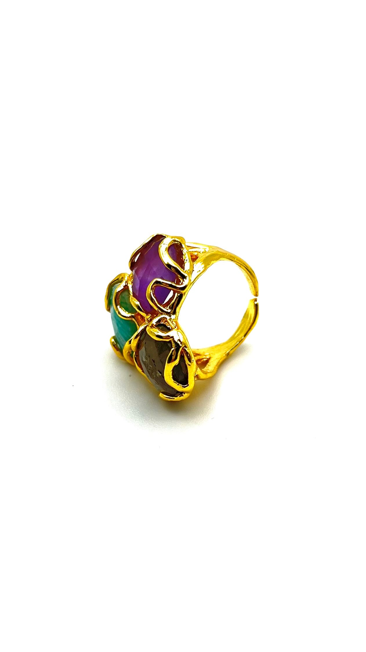 Mystic Trio- Gold- Plated Ring