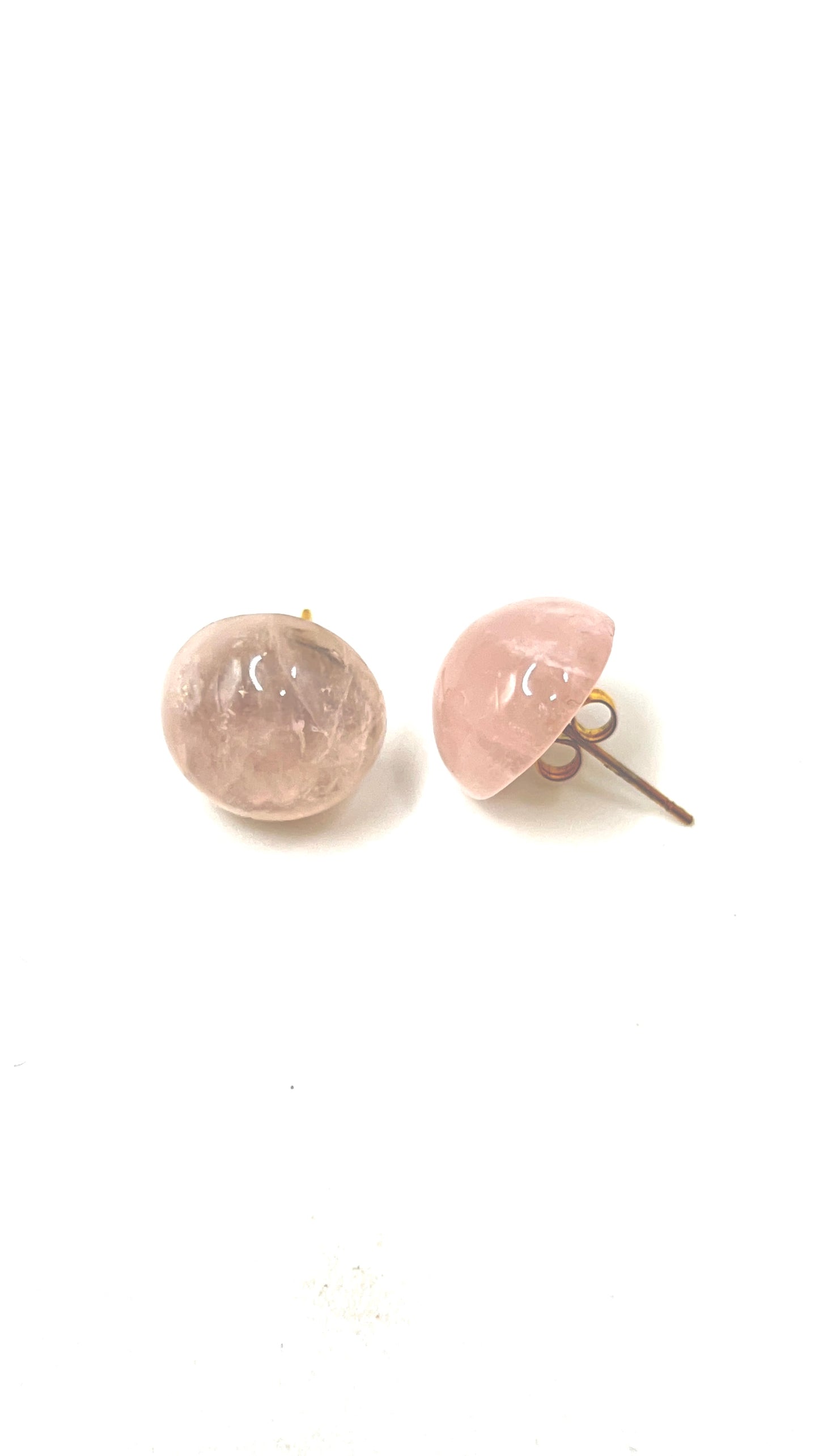 Elara Rose Quartz Dome Earrings