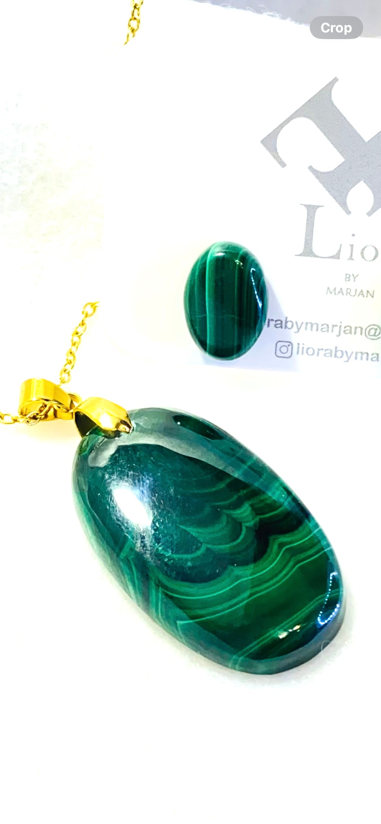Emerald Waves Malachite Pendant