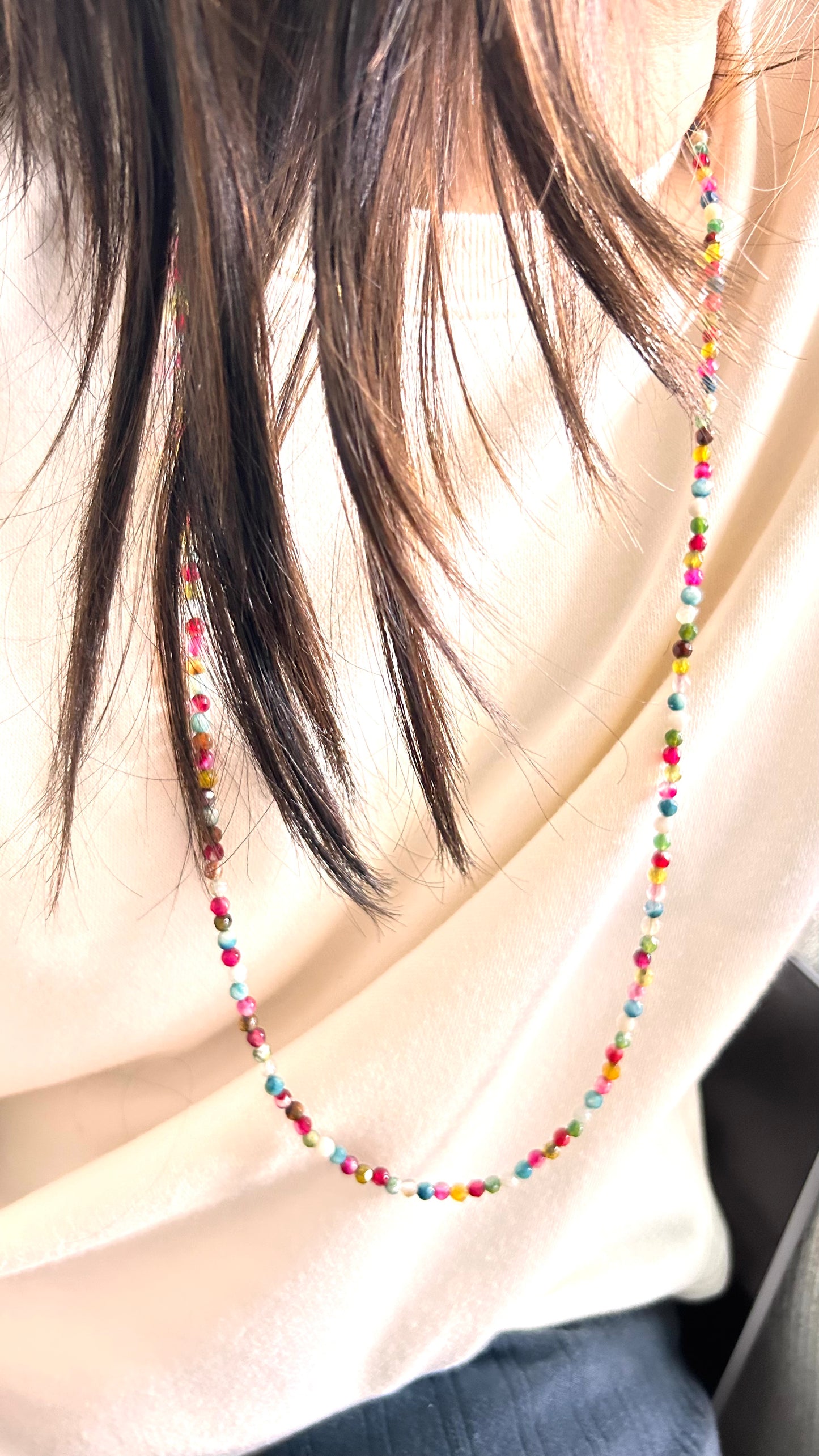 Spectrum-Multi-Color Gemstone Beaded Necklace