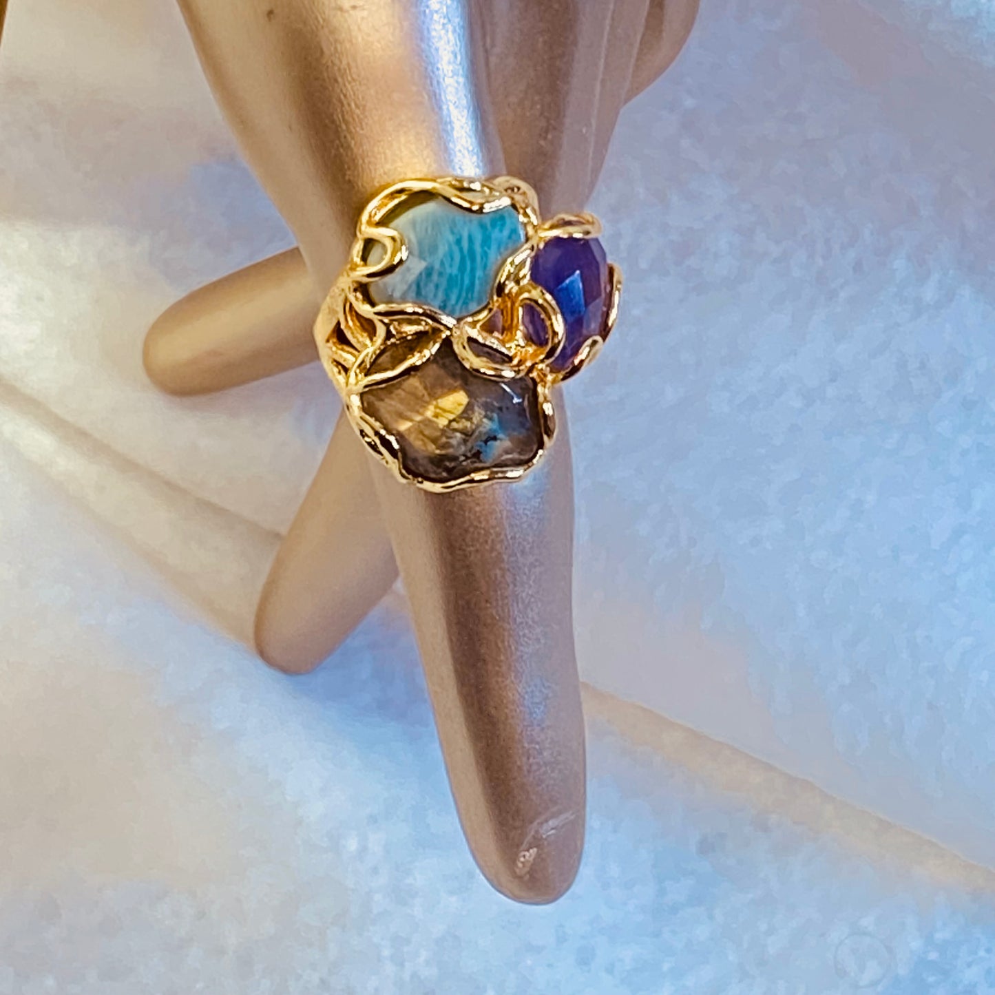 Mystic Trio- Gold- Plated Ring