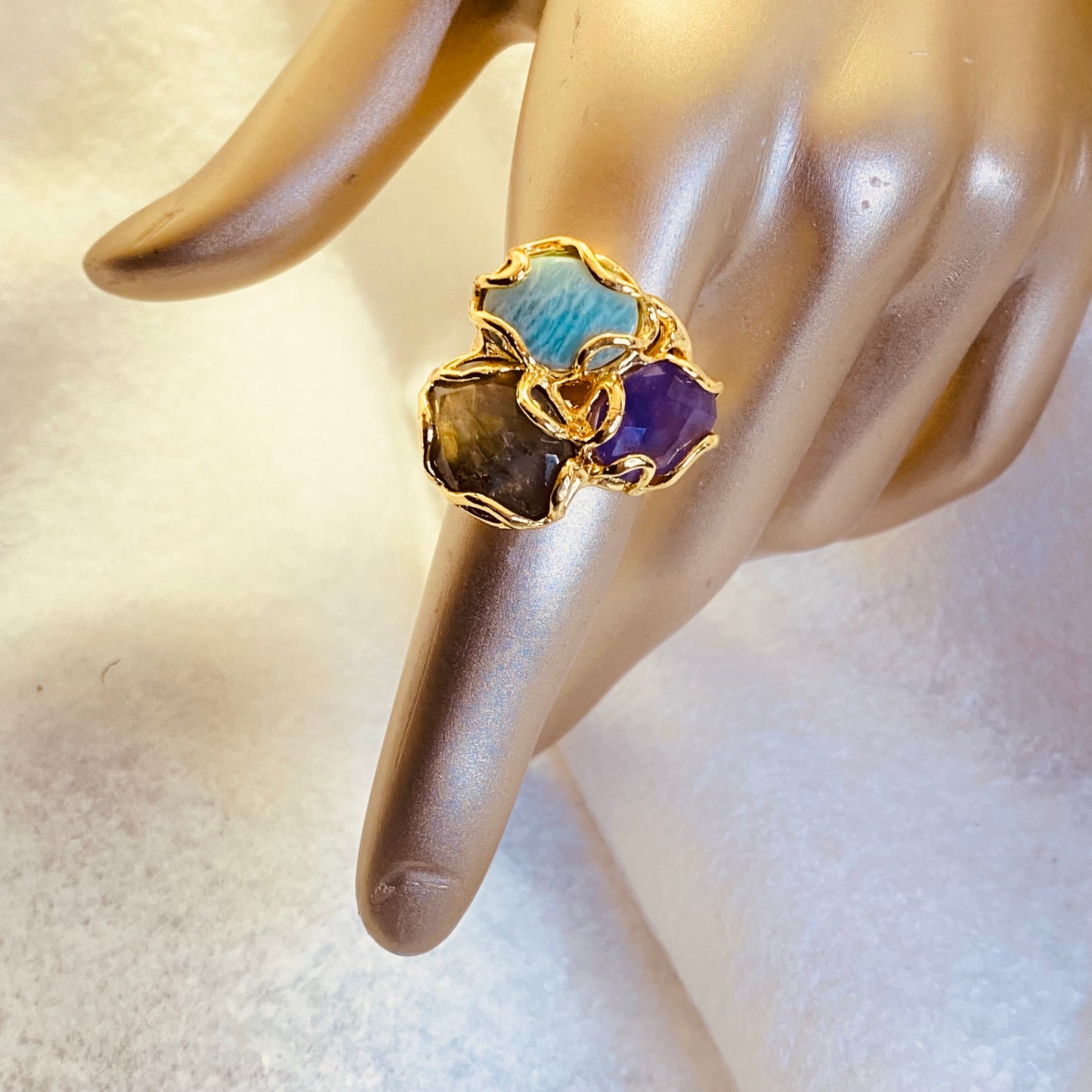 Mystic Trio- Gold- Plated Ring