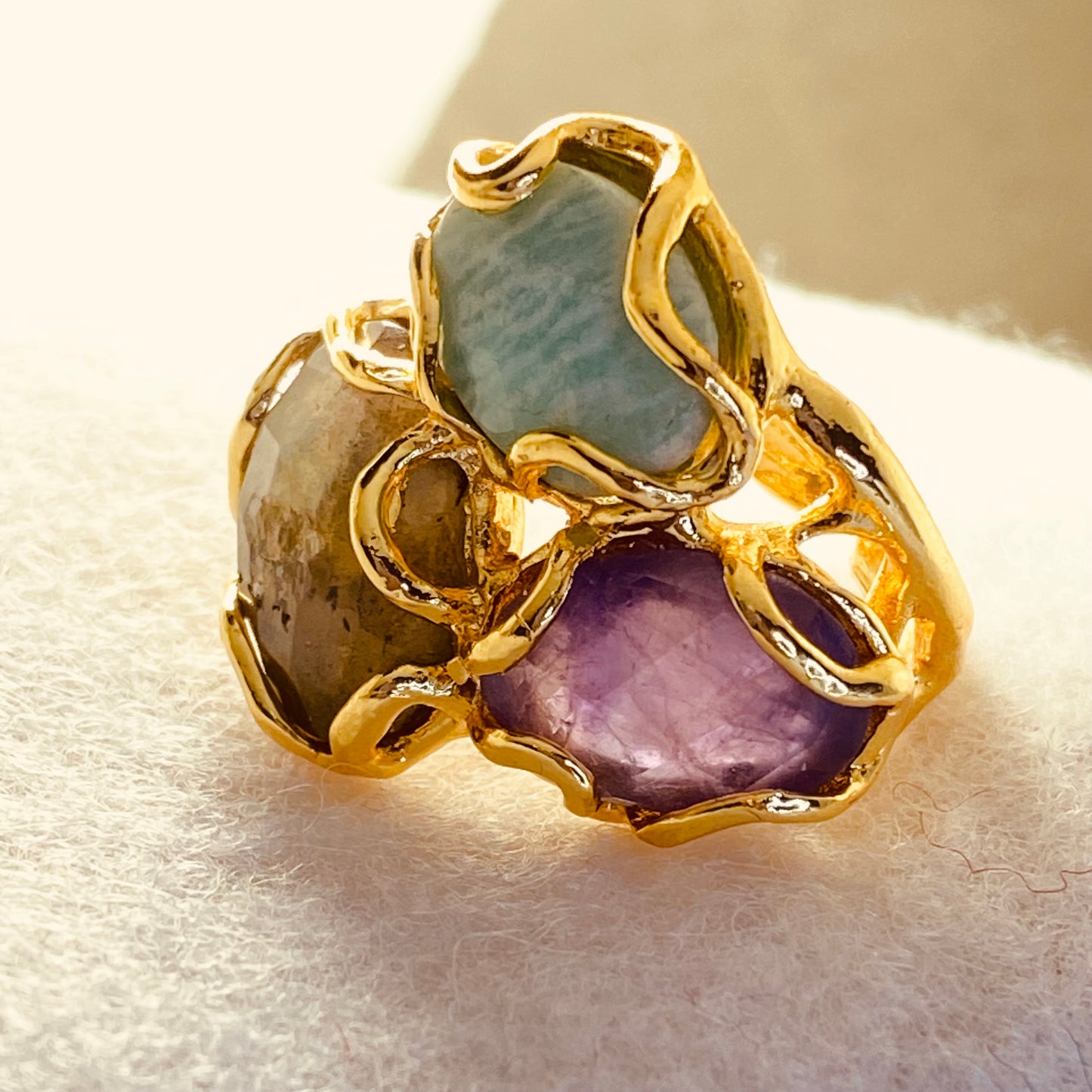 Mystic Trio- Gold- Plated Ring