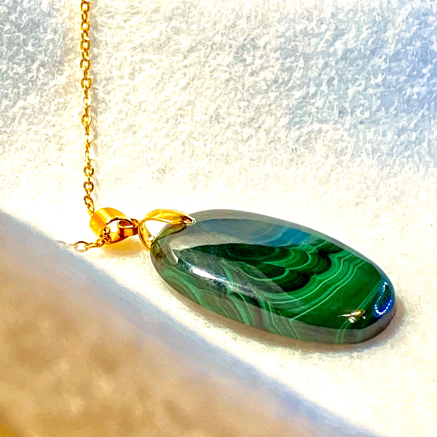 Emerald Waves Malachite Pendant