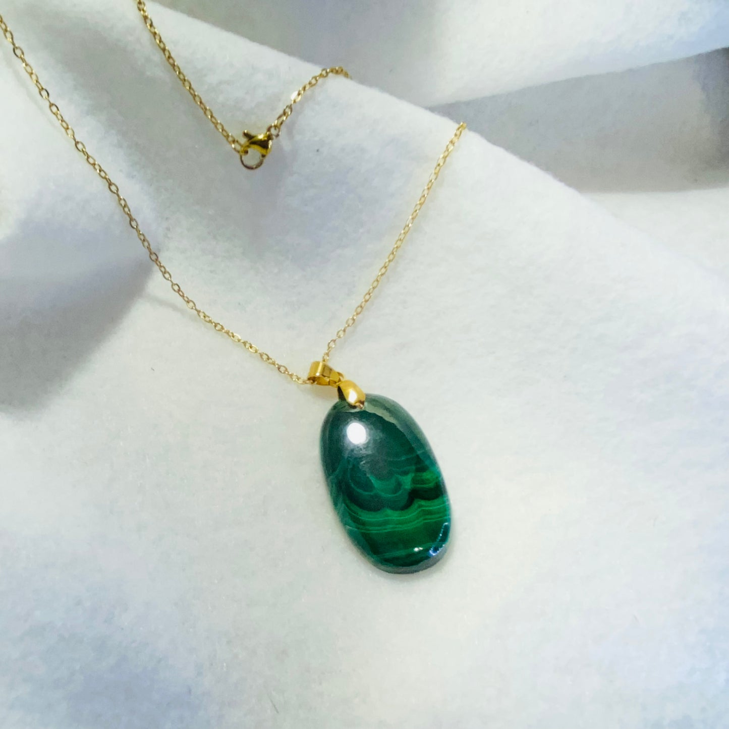 Emerald Waves Malachite Pendant