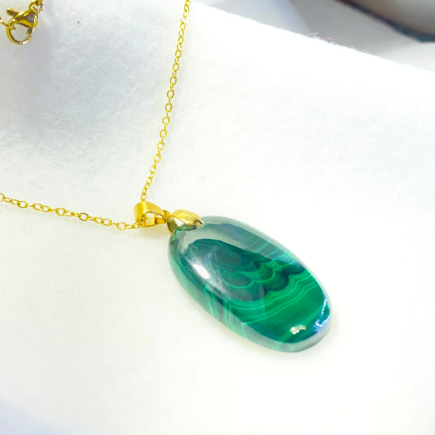 Emerald Waves Malachite Pendant