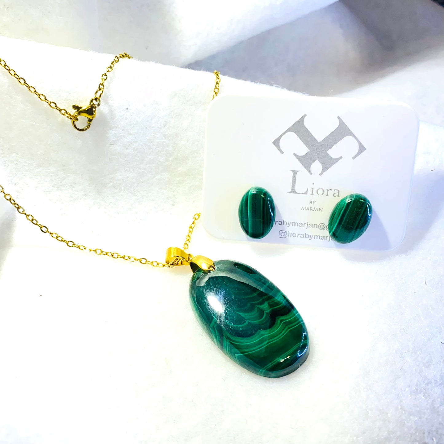 Emerald Waves Malachite Pendant