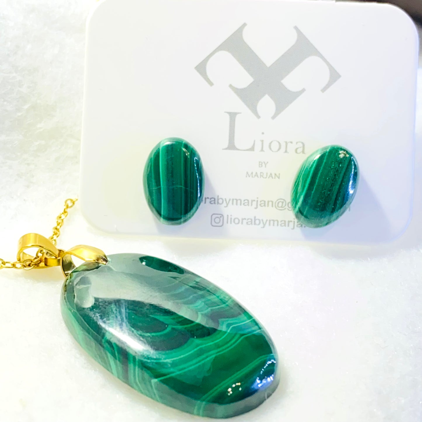 Emerald Waves Malachite Pendant