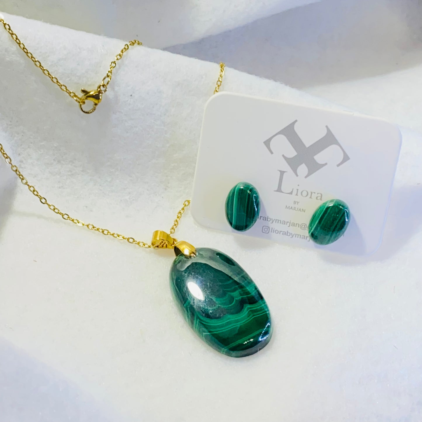 Emerald Waves Malachite Pendant