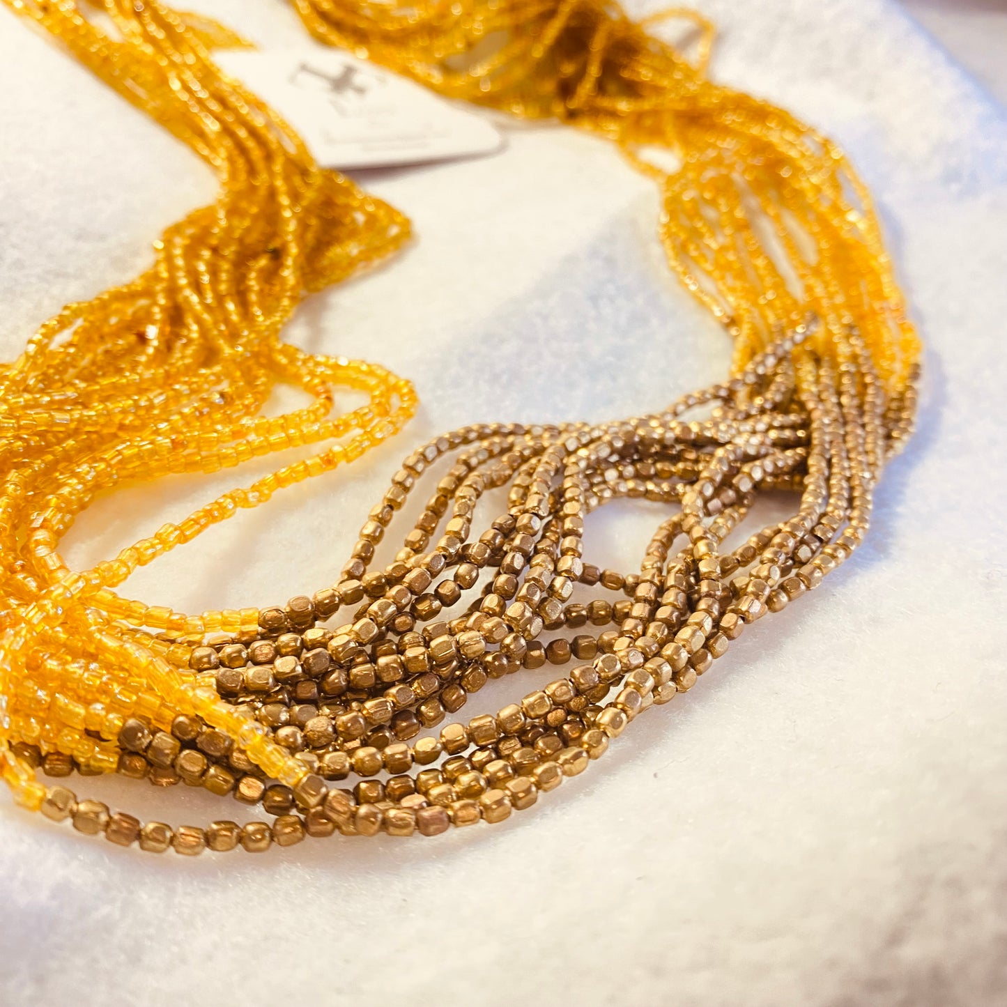 Golden Horizon Brass Beaded Necklace
