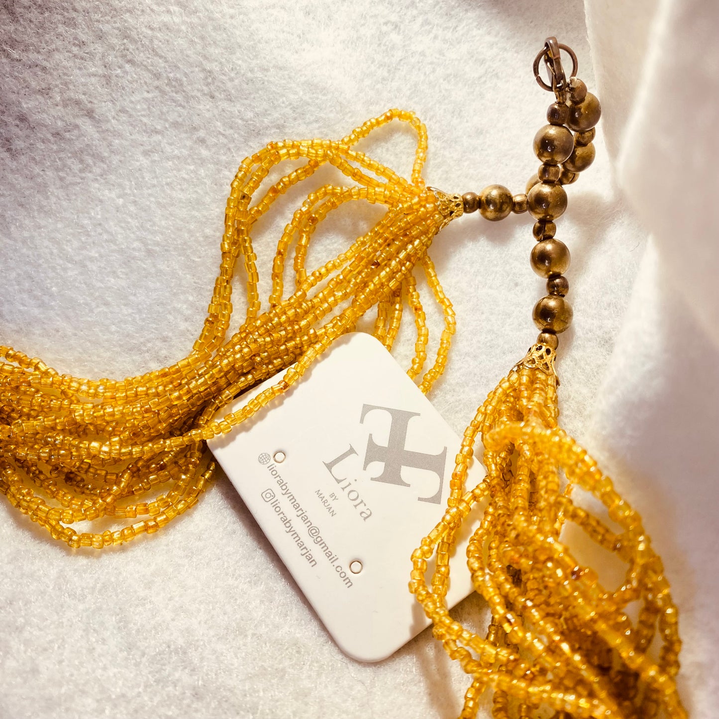Golden Horizon Brass Beaded Necklace
