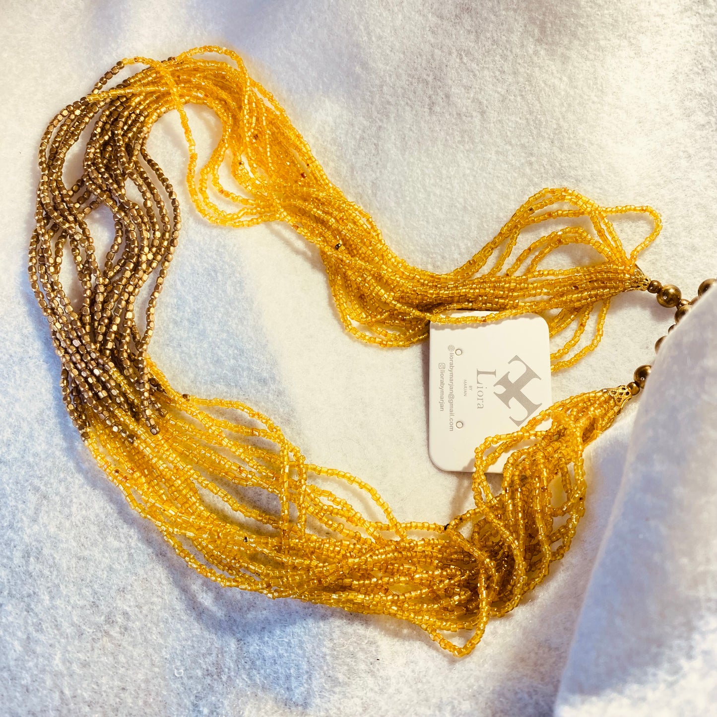 Golden Horizon Brass Beaded Necklace