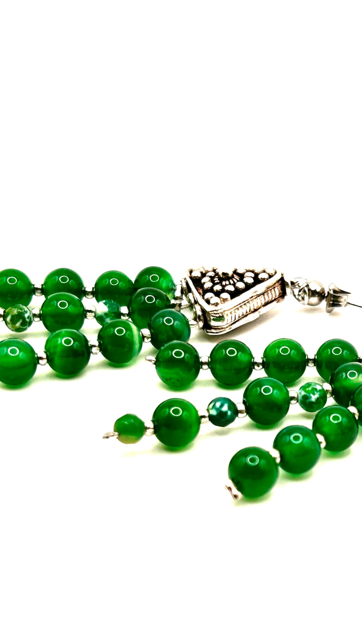 Elaria Green Agate Earrings