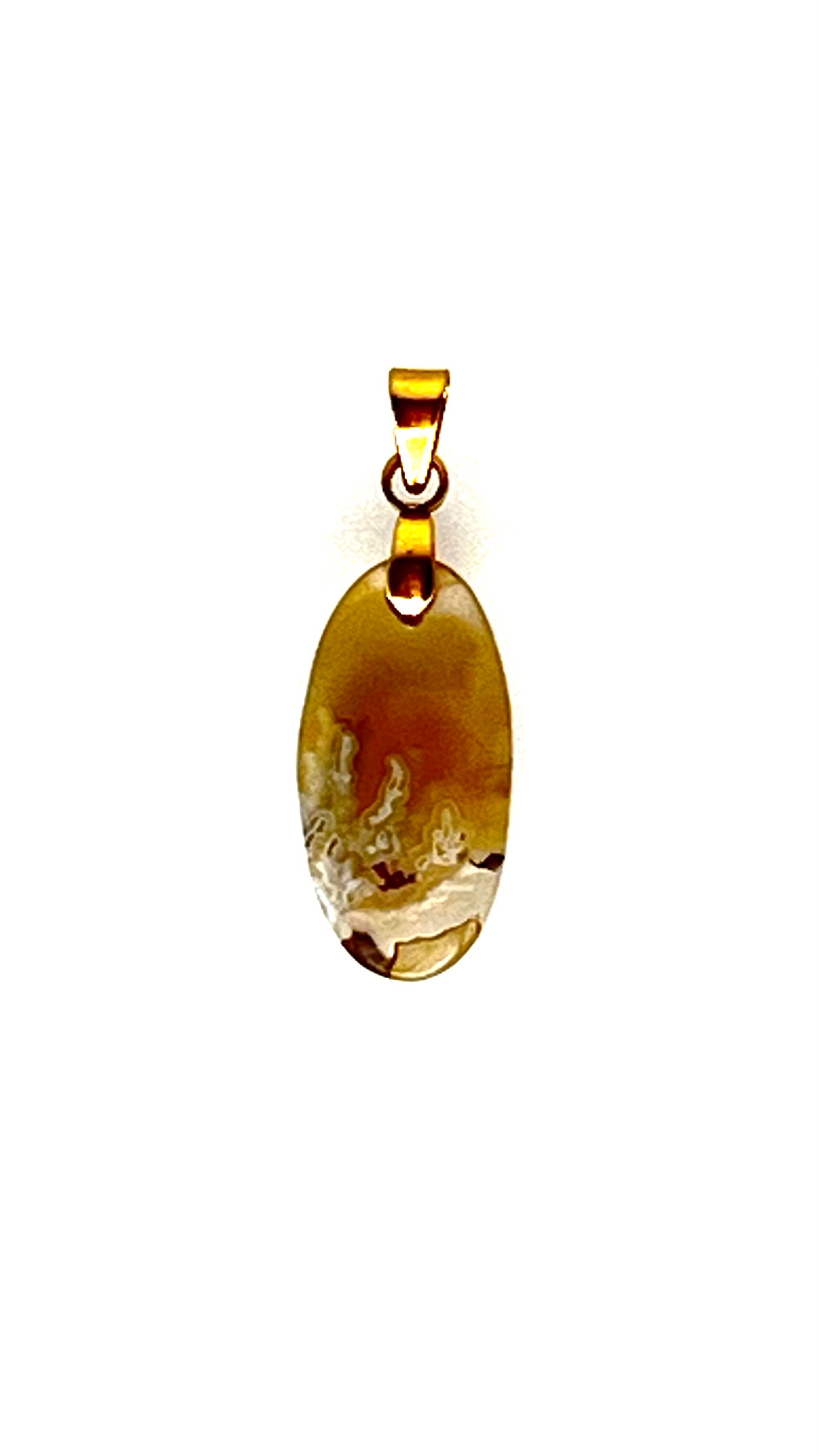 Golden Dendritic Agate Pendant