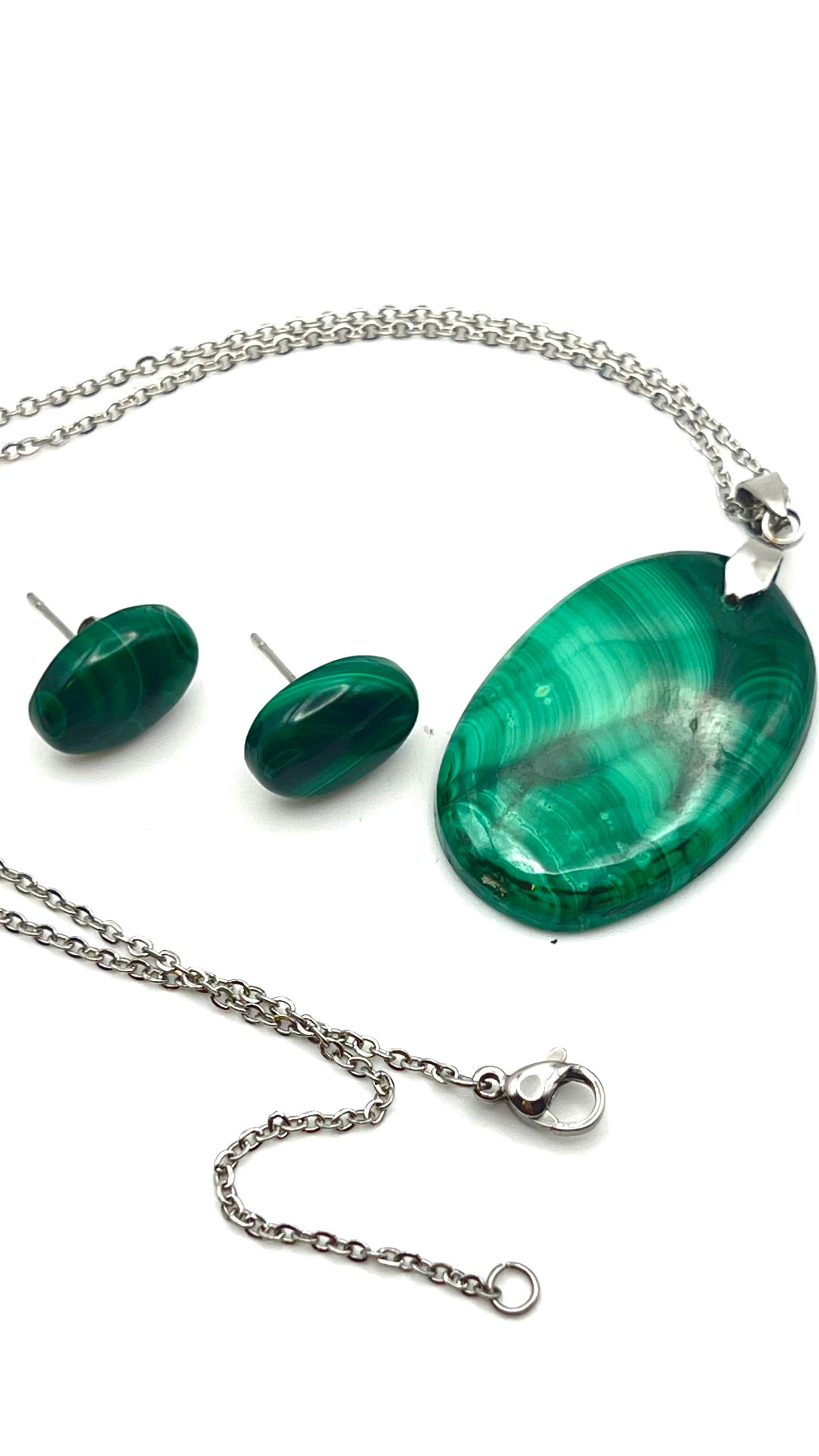 Emerald Waves Malachite Pendant