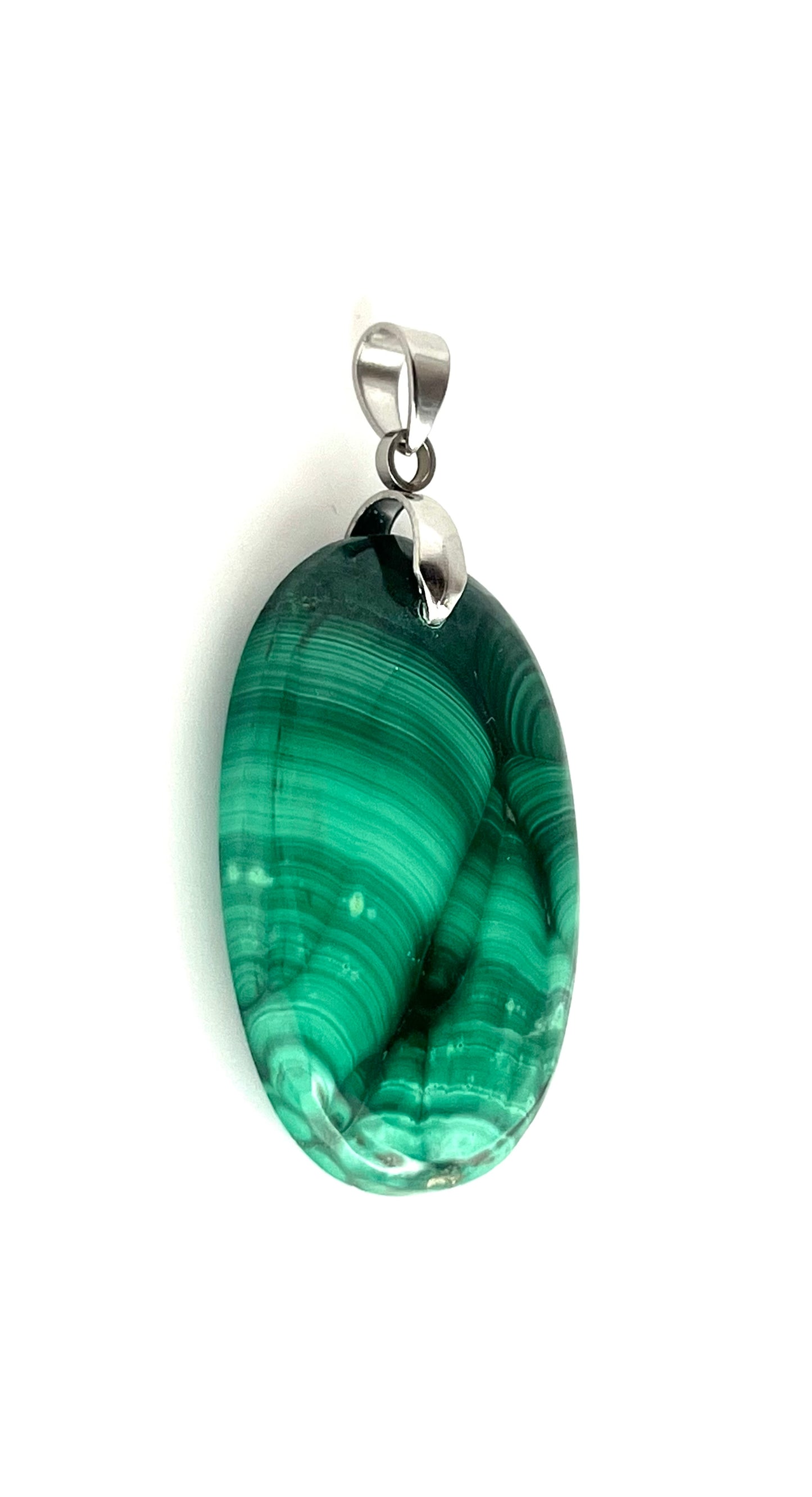 Emerald Waves Malachite Pendant