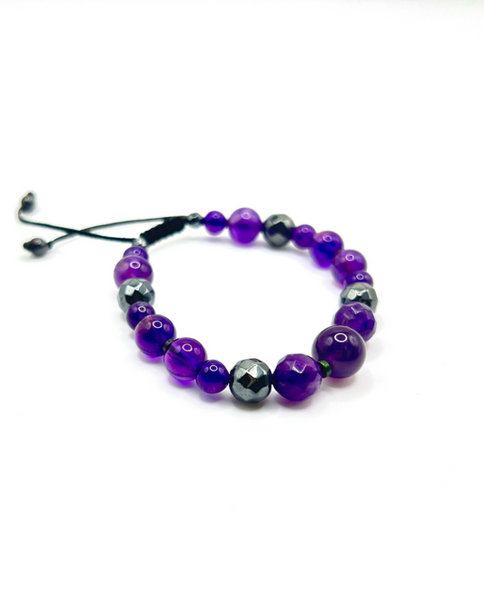 Violet Shield - Brazilian Amethyst & Hematite Bracelet