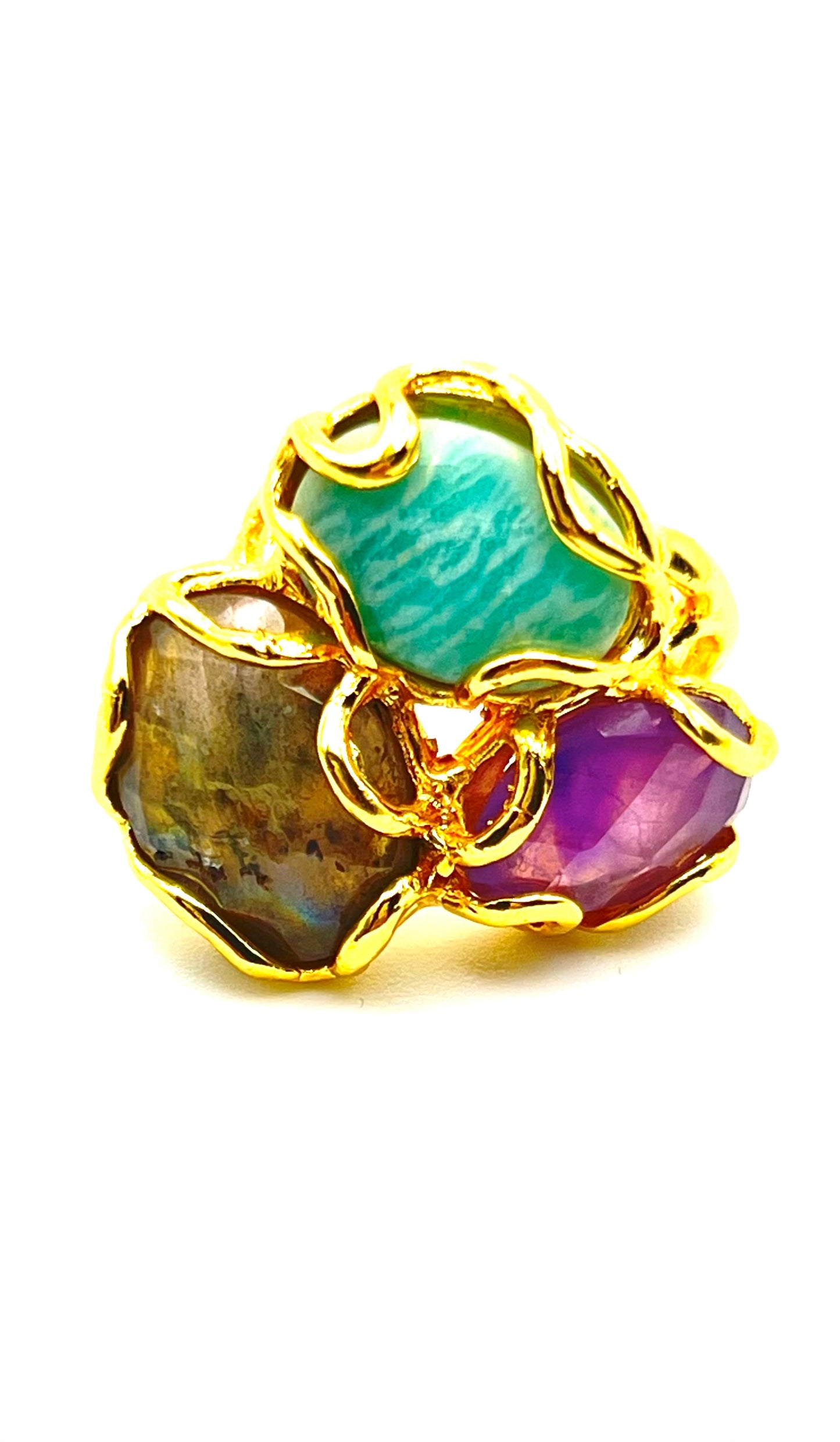 Mystic Trio- Gold- Plated Ring