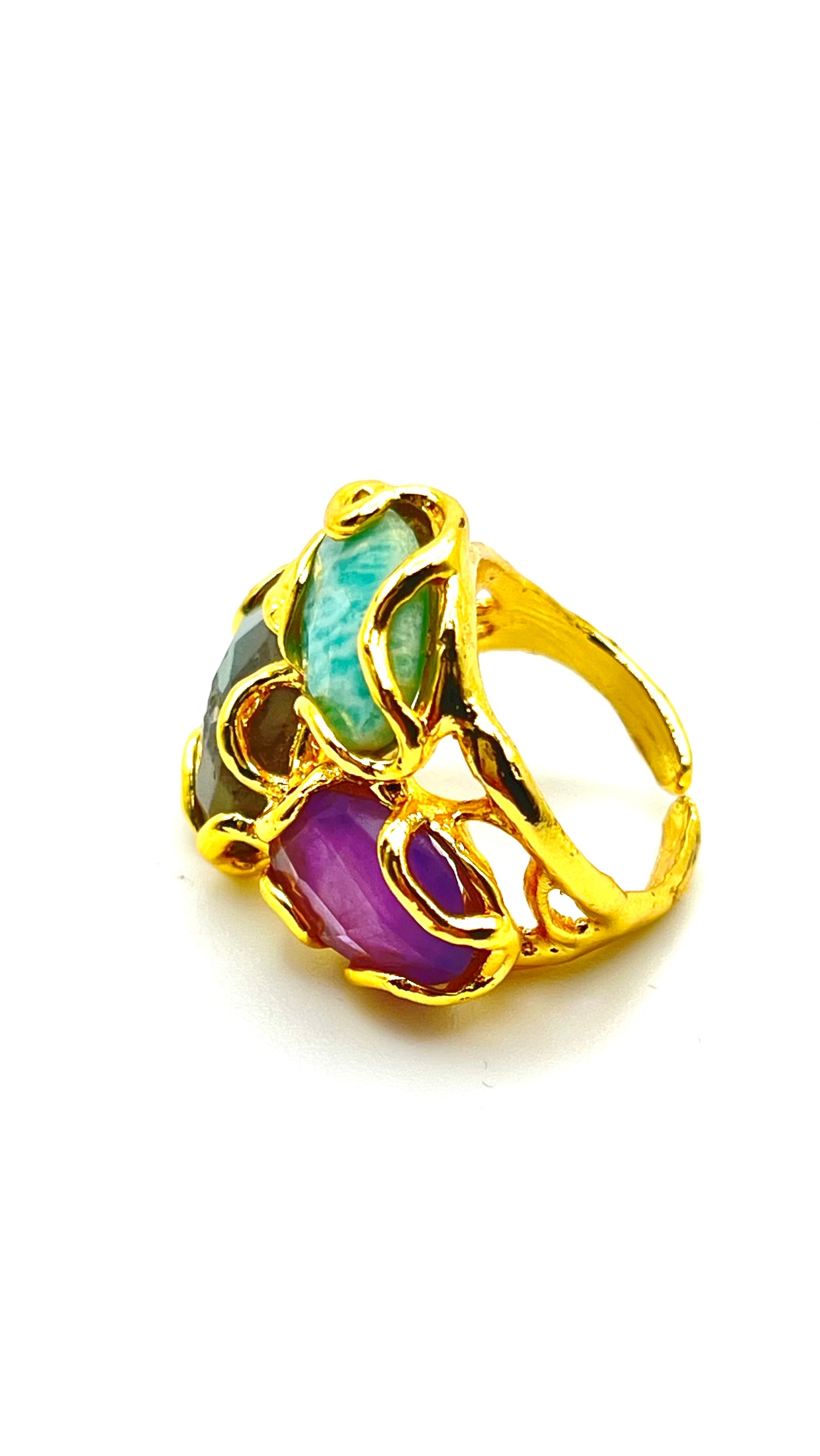 Mystic Trio- Gold- Plated Ring