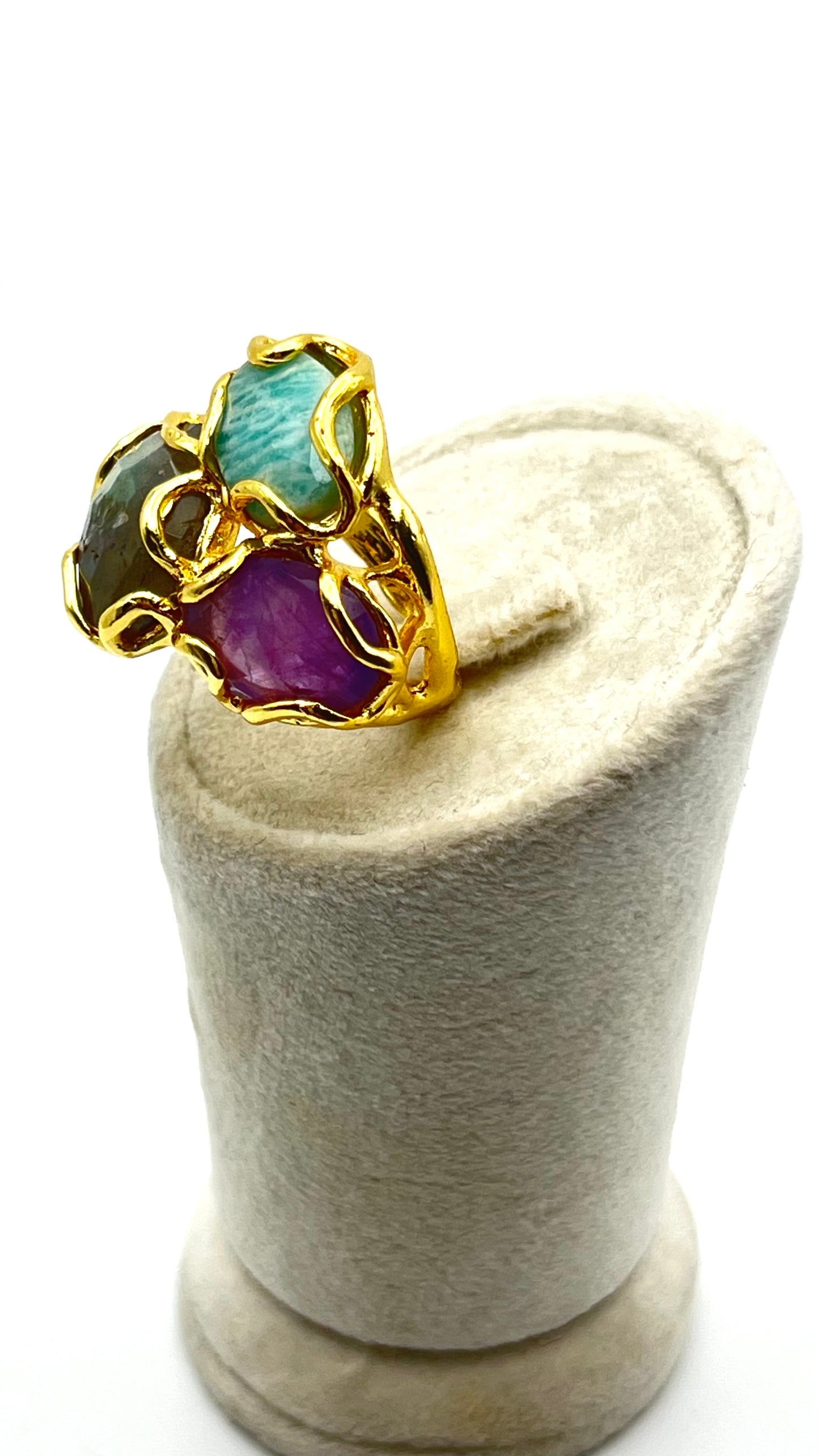 Mystic Trio- Gold- Plated Ring