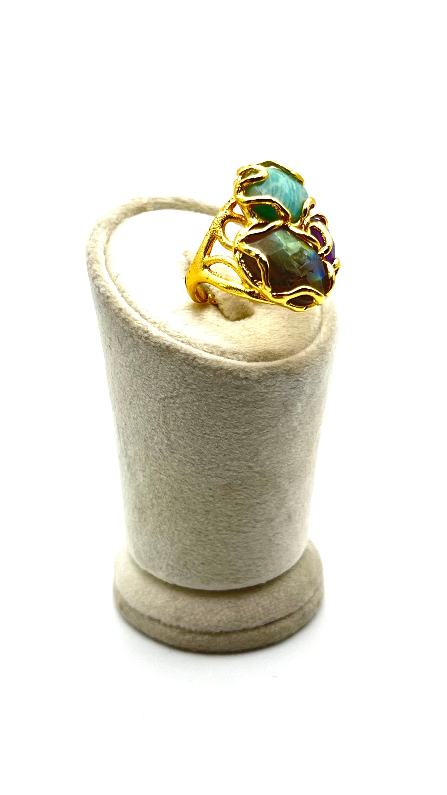 Mystic Trio- Gold- Plated Ring