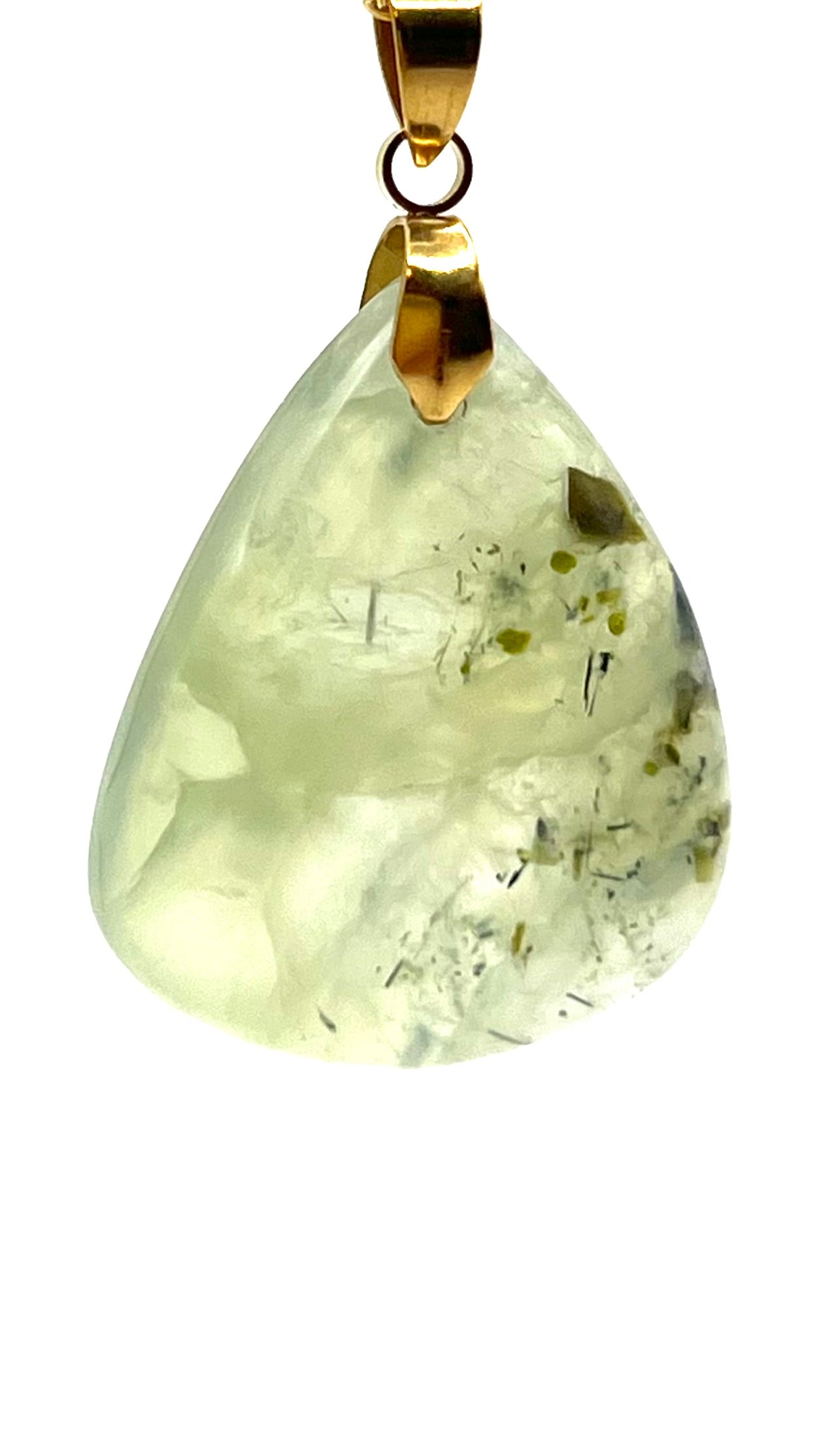 Lyra Prehnite Teardrop Pendant