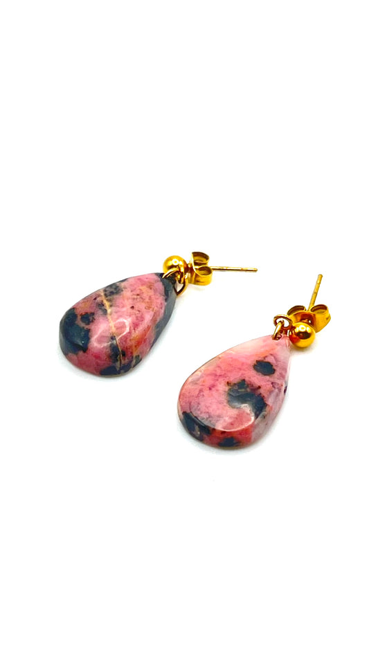Amavia Rhodonite Teardrop Earrings