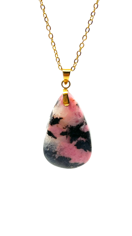 Amavia Rhodonite Teardrop Pendant