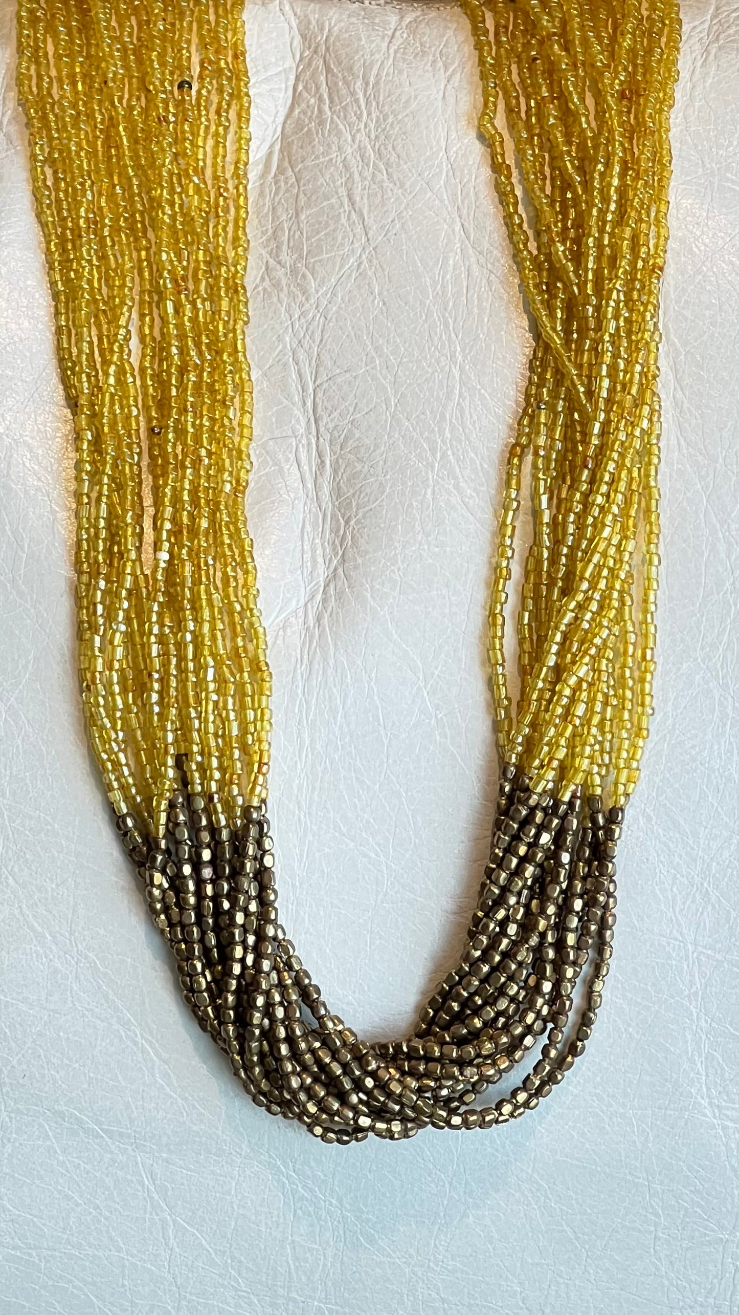 Golden Horizon Brass Beaded Necklace