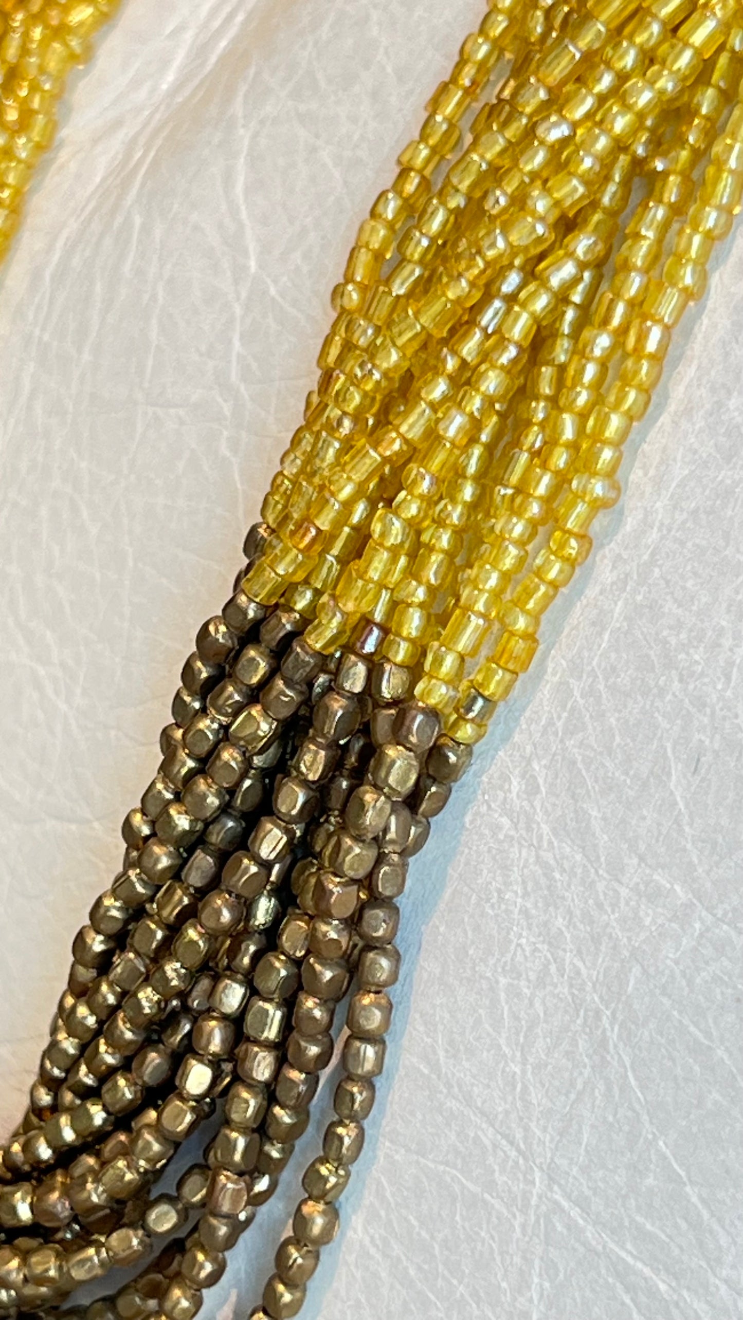 Golden Horizon Brass Beaded Necklace
