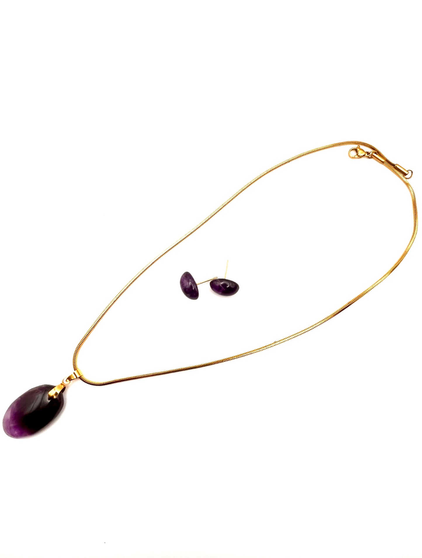 Amethyst Tranquility Set-Pendant,Earrings&Chain