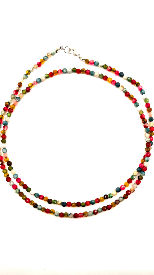 Spectrum-Multi-Color Gemstone Beaded Necklace