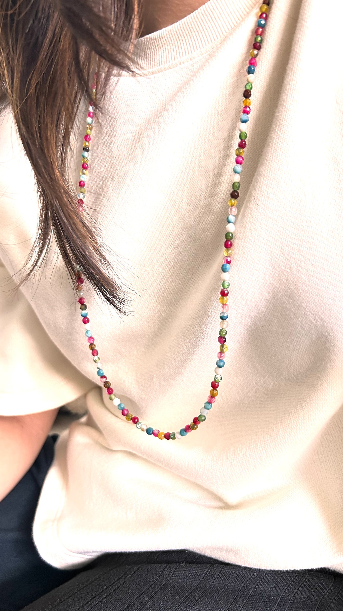 Spectrum-Multi-Color Gemstone Beaded Necklace