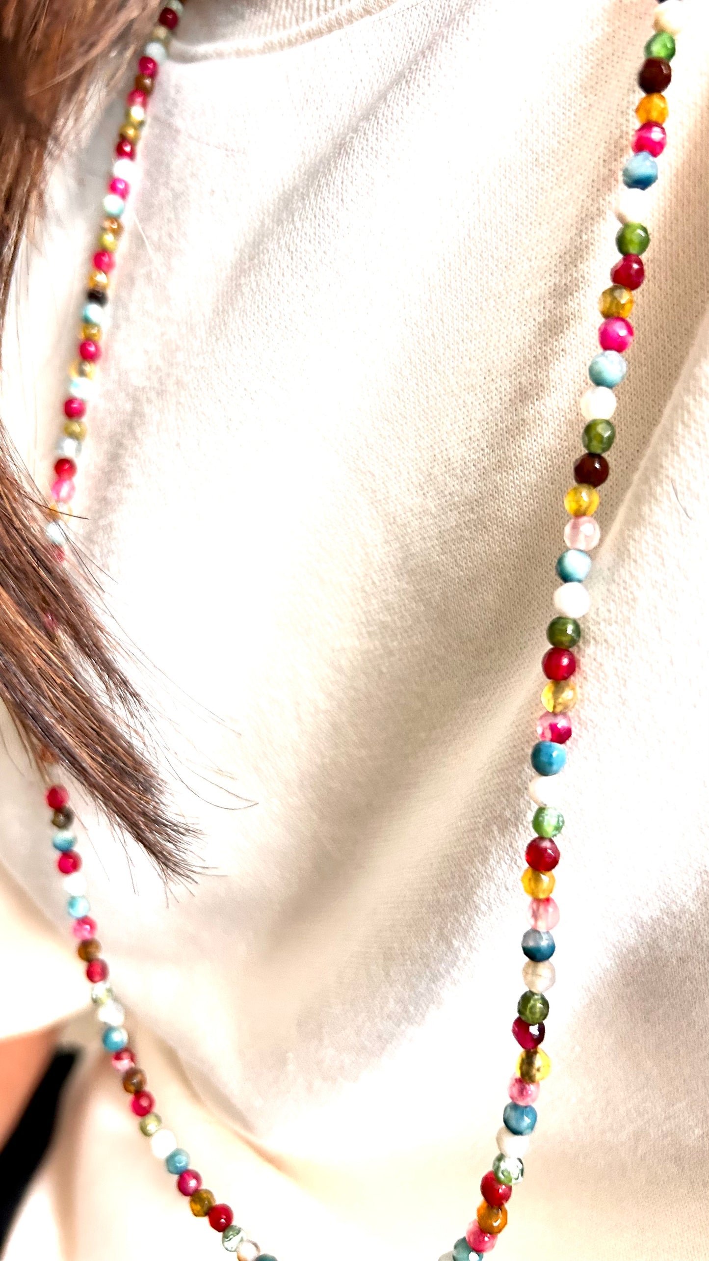 Spectrum-Multi-Color Gemstone Beaded Necklace
