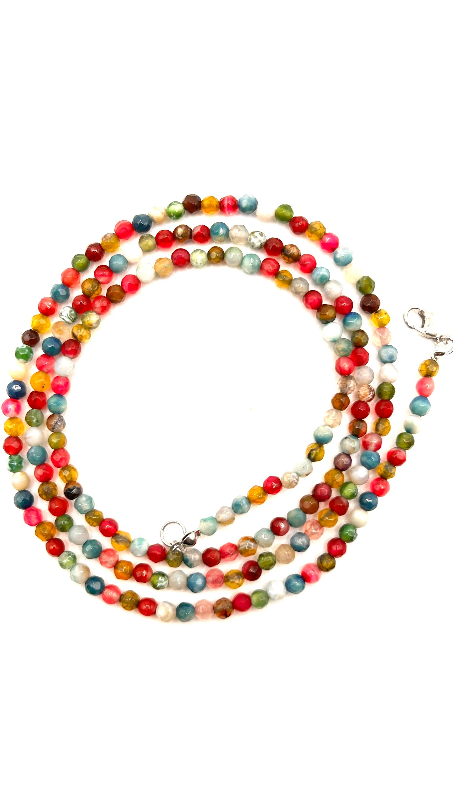 Spectrum-Multi-Color Gemstone Beaded Necklace