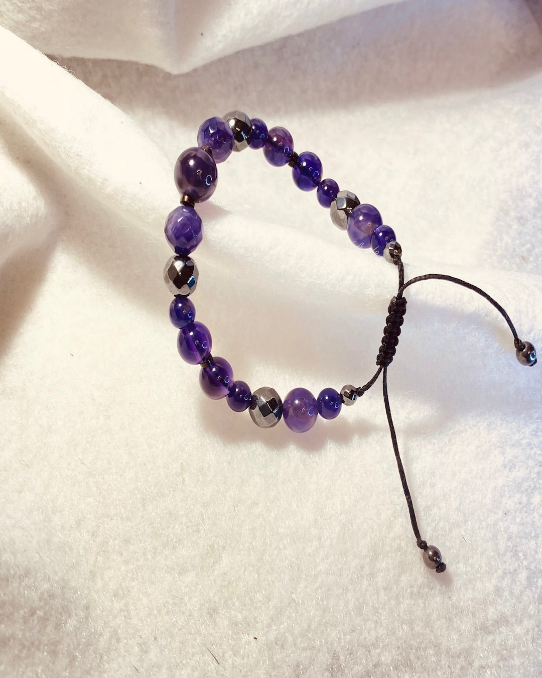 Violet Shield - Brazilian Amethyst & Hematite Bracelet