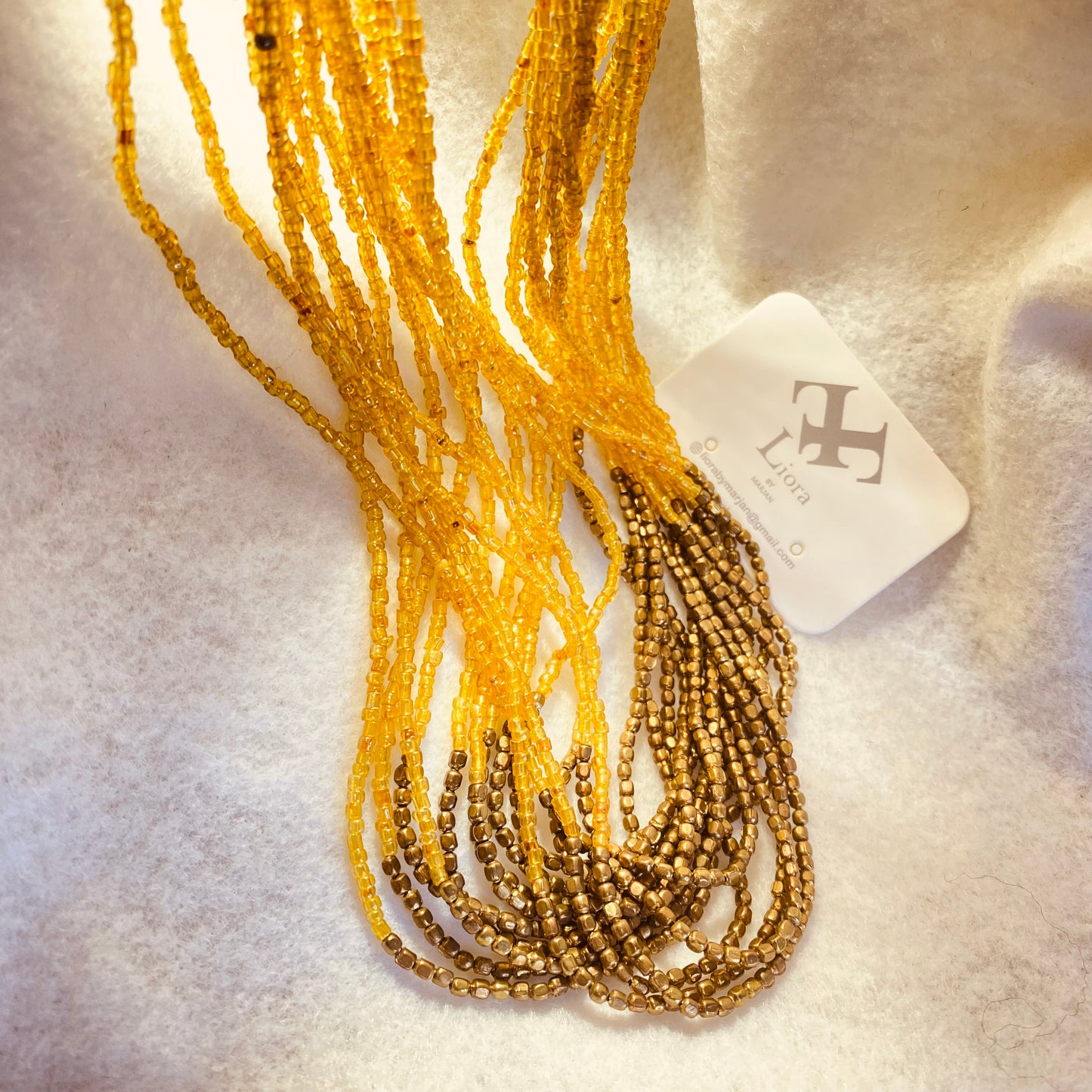 Golden Horizon Brass Beaded Necklace