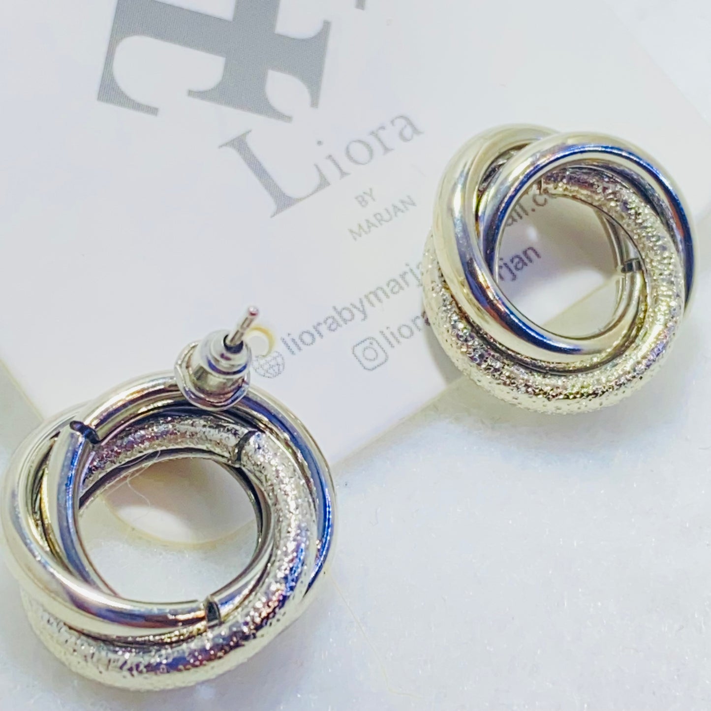 Kesher- Twined Silver studs