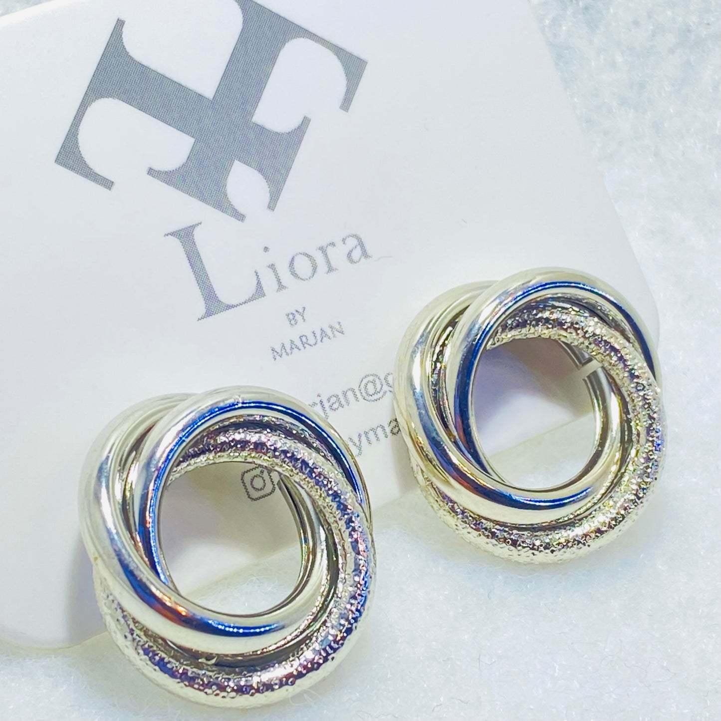Kesher- Twined Silver studs