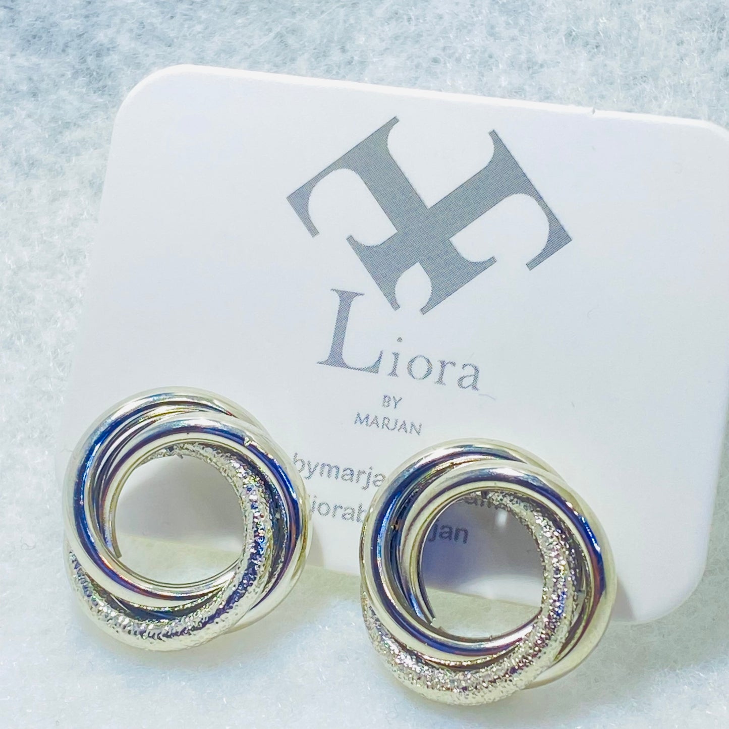 Kesher- Twined Silver studs