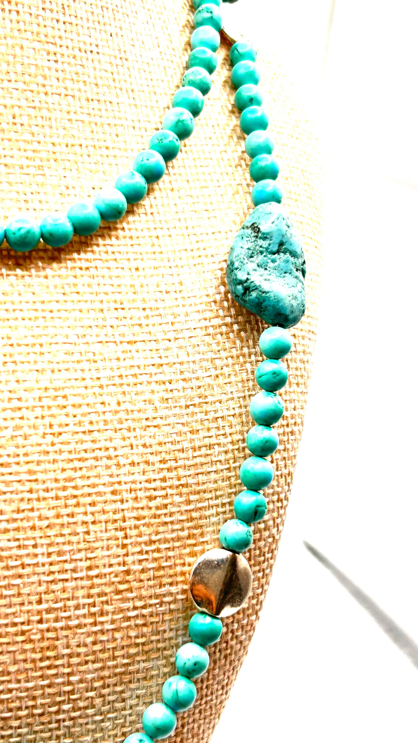 Long Turquoise & Silver Harmony Necklace