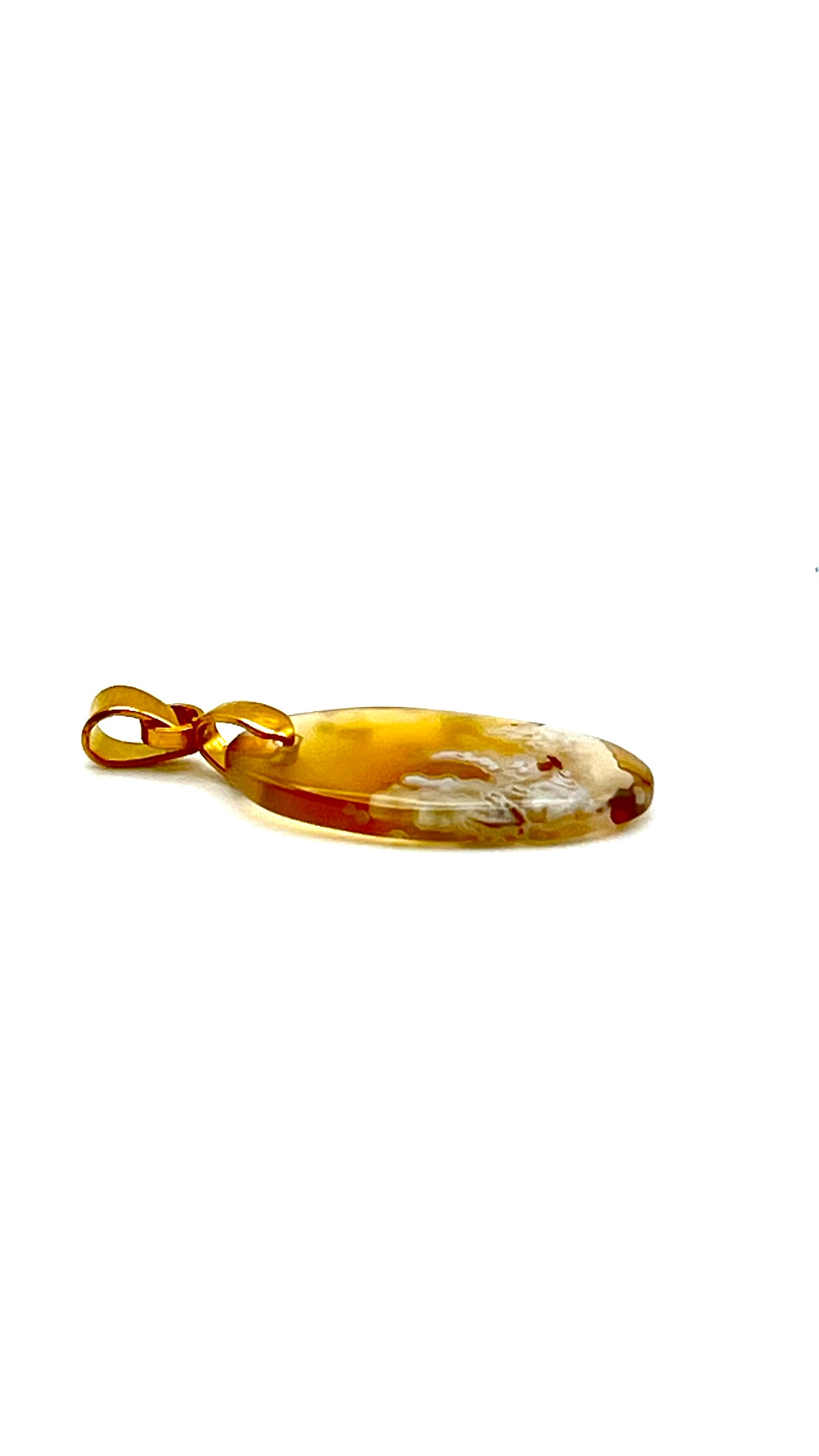 Golden Dendritic Agate Pendant
