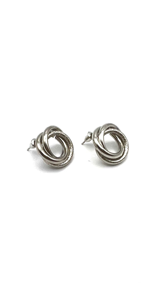 Kesher- Twined Silver studs