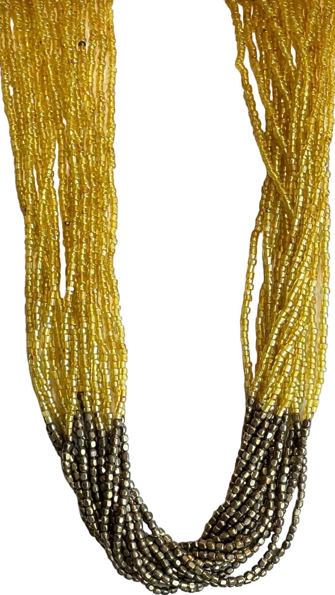 Golden Horizon Brass Beaded Necklace